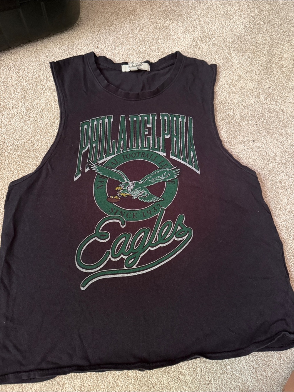 JUNK FOOD Philadelphia Eagles Graphic Muscle Tank - Black & Green